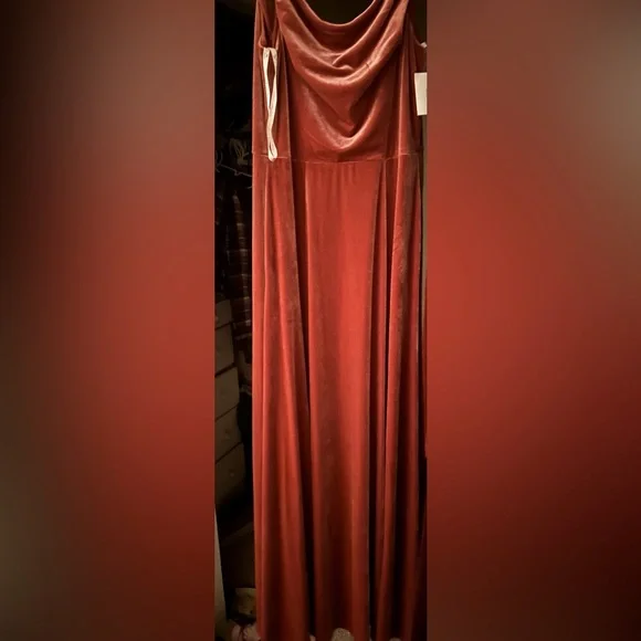 david's bridal red velvet dress Velvet Off-the-Shoulder Dress